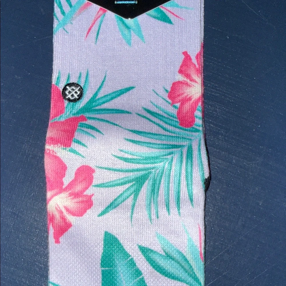 Stance Tropical Floral Crew Socks - Pink and Teal